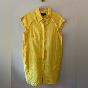 Sunny Yellow Jones New York Collection Linen Dress